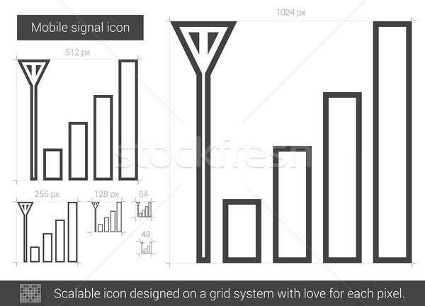600x432 Mobile Signal Line Icon Vector Illustration Andrei Krauchuk