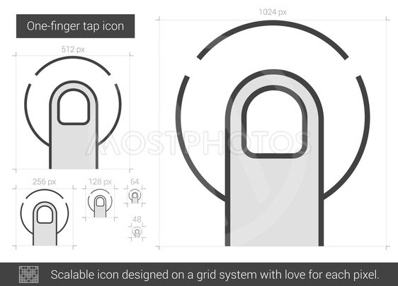 562x405 One Finger Tap Line Icon