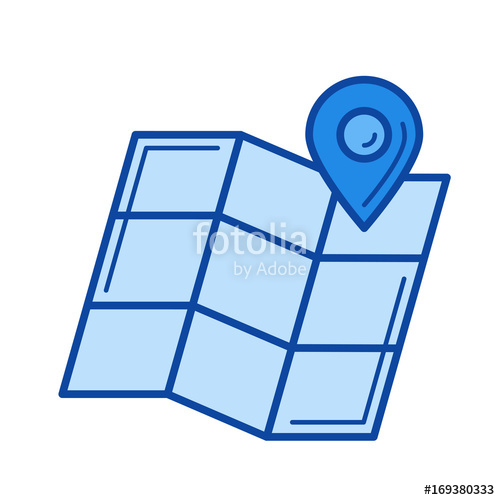 500x500 Route Planning Vector Line Icon Isolated On White Background