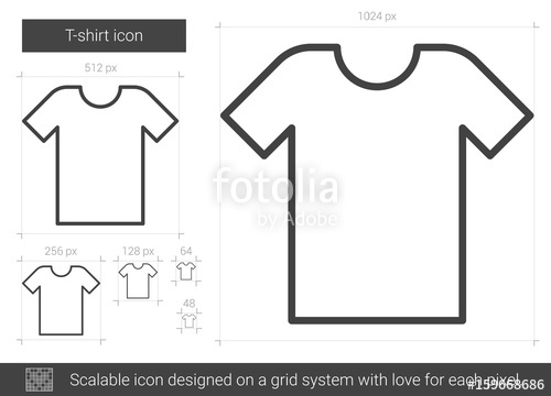 500x360 T Shirt Vector Line Icon Isolated On White Background T Shirt