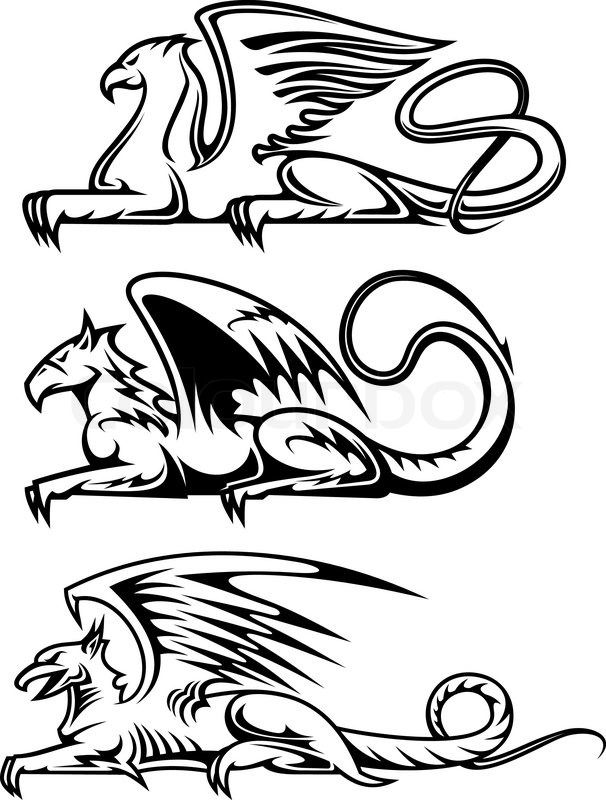 606x800 Griffin Symbol In Celtic Style For Tattoo Or Heraldry Design
