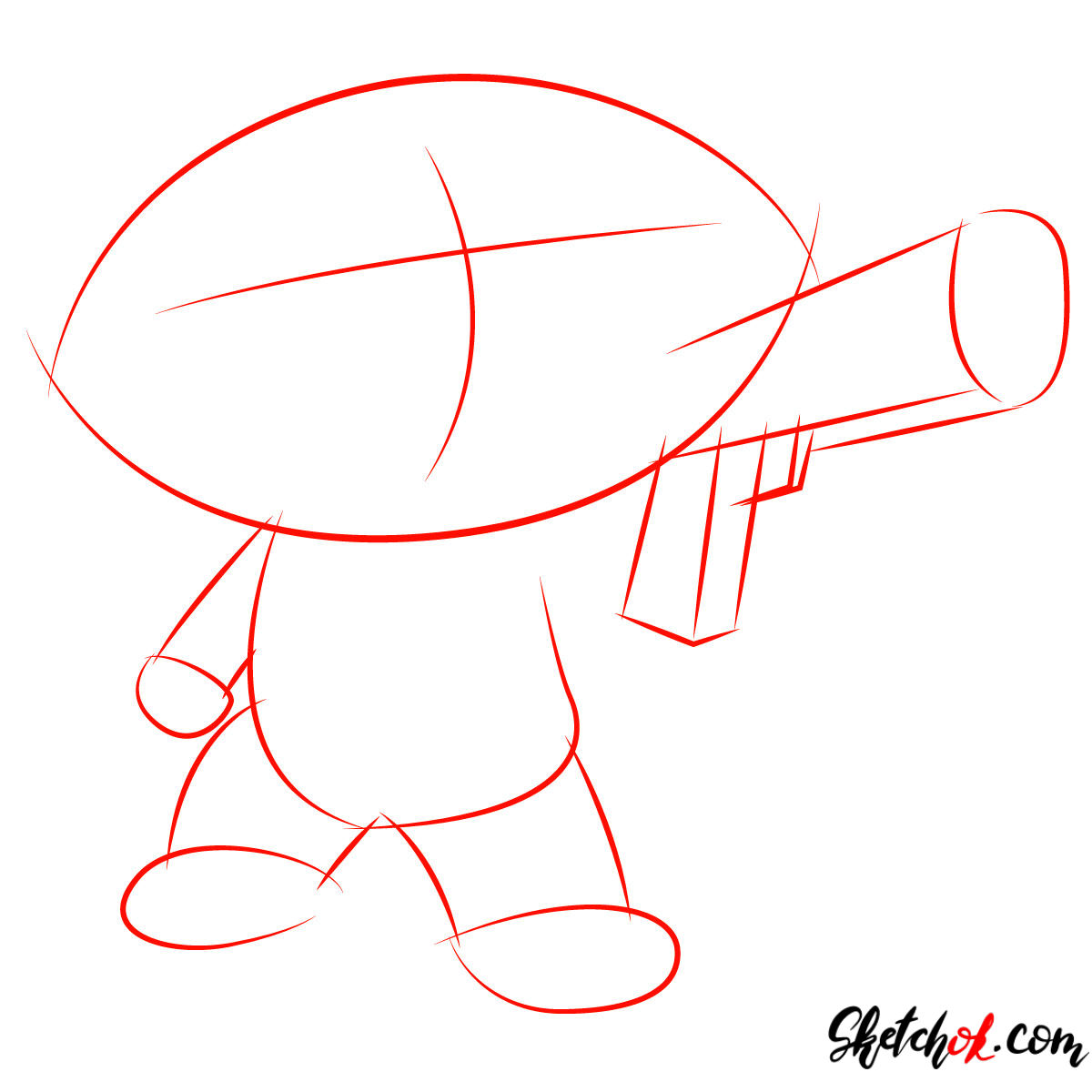 1200x1200 How To Draw Stewie Griffin With A Pistol