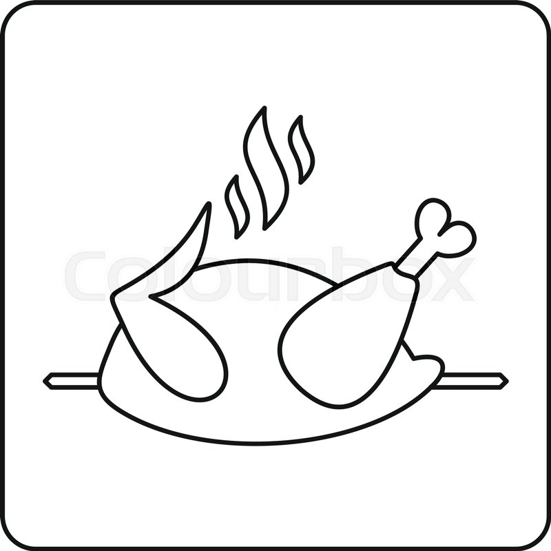 800x800 Grilled Chicken On A Grill Icon In Stock Vector Colourbox