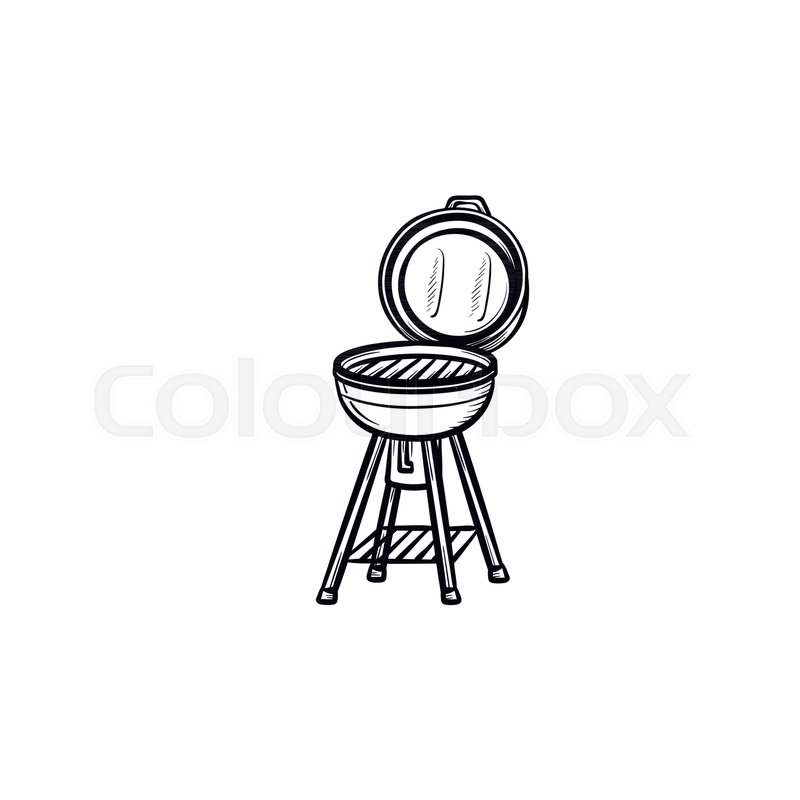 800x800 Bbq Grill Hand Drawn Outline Doodle Stock Vector Colourbox