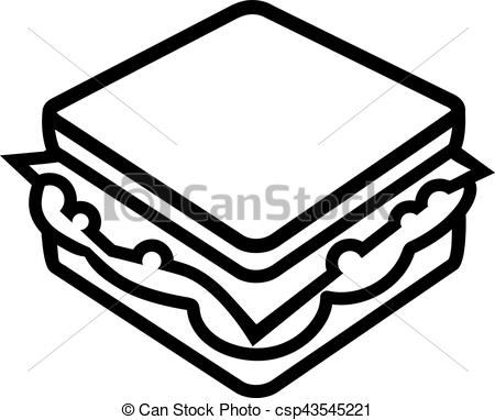 450x382 Collection Of Free Sandwich Clipart Line Drawing Amusement