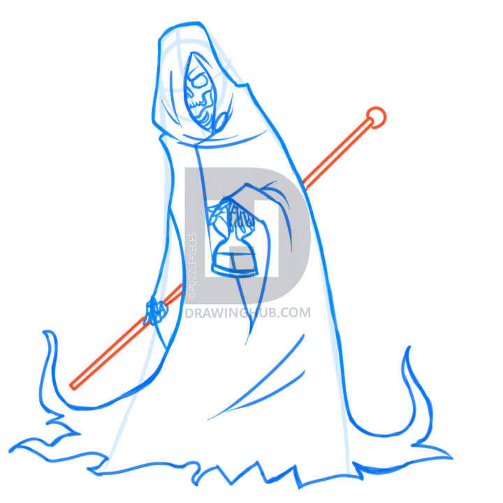 720x720 How To Draw The Grim Reaper, Death, Step