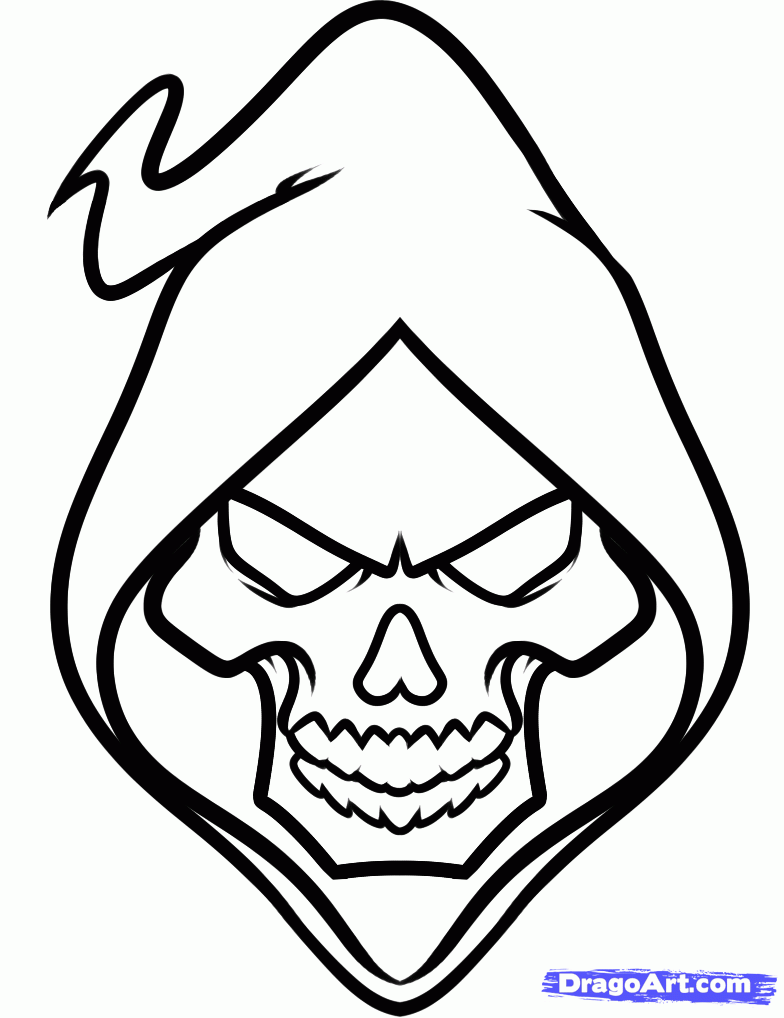 Grim Reaper Face Drawing Free download on ClipArtMag