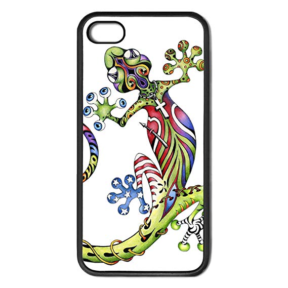 569x569 Art Gecko Apple Iphone Black Rubber Grip Case