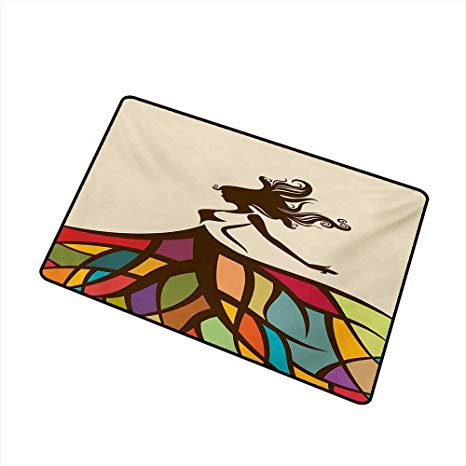 466x466 Entrance Door Mat Youth Drawing Of A Young Woman