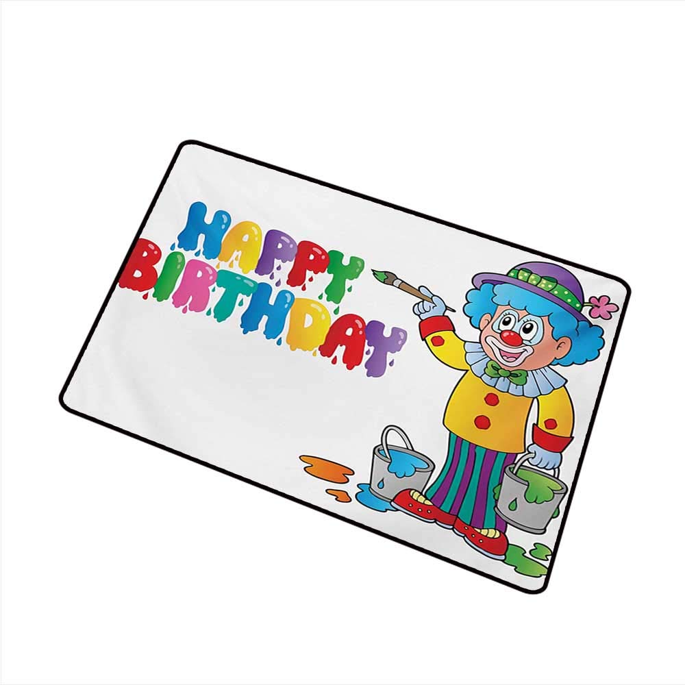 1000x1000 Modern Door Mat Kids Birthday Happy Clown For Party