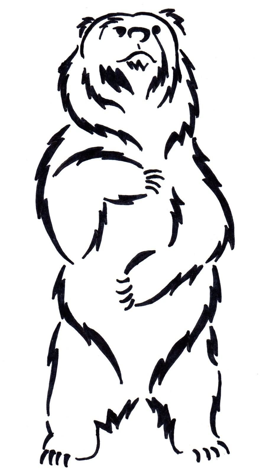 900x1611 Simple Outline Bear Tattoo Design Native American Tattoos Bear