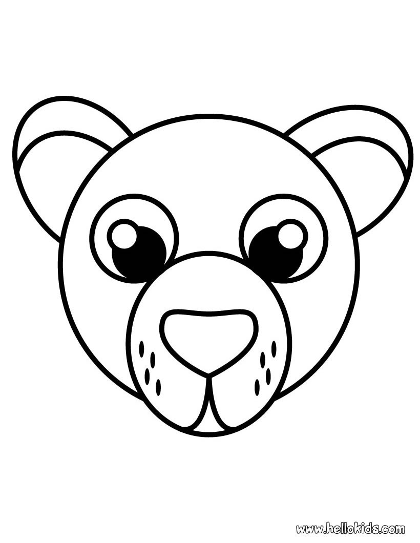 820x1060 Cute Bear Face Drawing Geometric Grizzly Mask Brown Pooh Easy