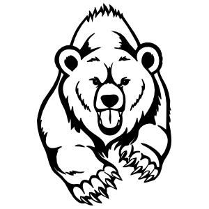 300x300 Bear Running Forward Sticker