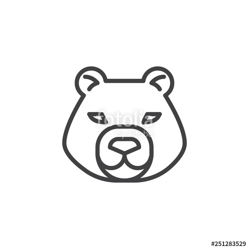 500x500 Bear Head Line Icon Linear Style Sign For Mobile Concept And Web