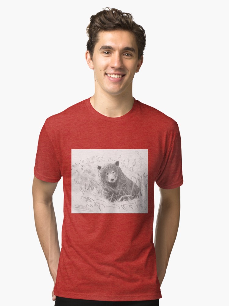 750x1000 Grizzly Bear Cub Drawing T Shirt