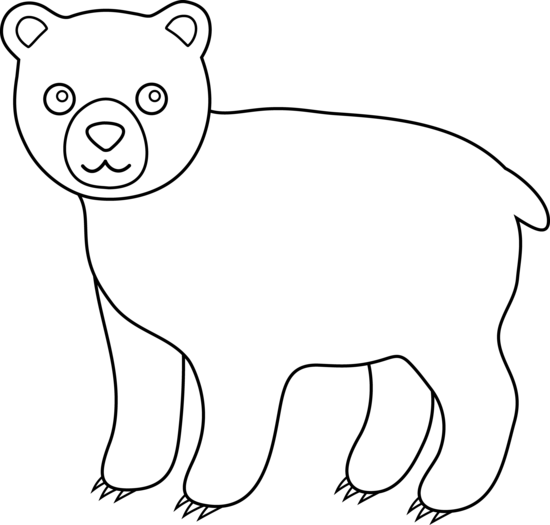 550x525 Grizzly Bear Line Drawing Clipart