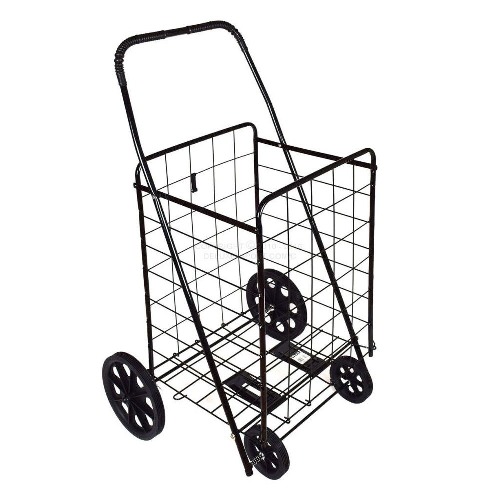1000x1000 Dlux Folding Shopping Cart Large Heavy Duty