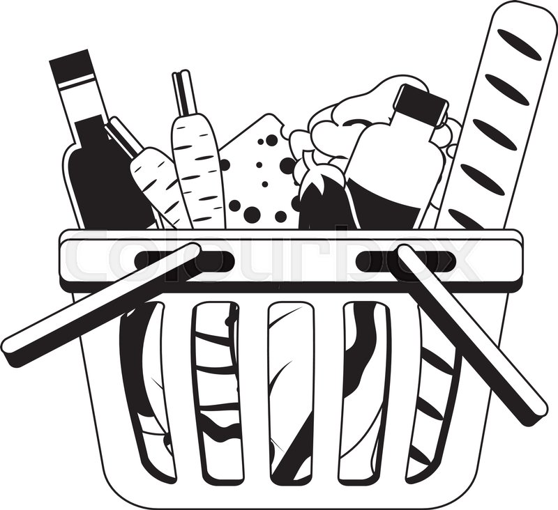 800x732 Vector Icon Of Grocery Cart That Stock Vector Colourbox