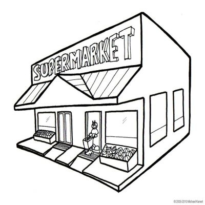 400x400 Grocery Clipart Black And White