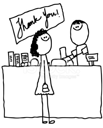 351x439 Woman Purchasing Food At Grocery Checkout Counter Stock Vector