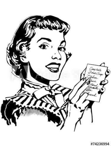 376x500 Lady With Grocery List