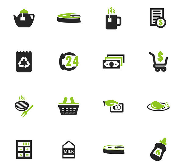 600x552 Grocery Store Icons Set Art Print