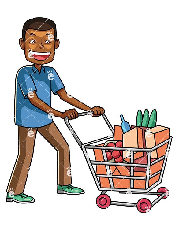 585x755 A Black Man Shopping At The Grocery Store In Character