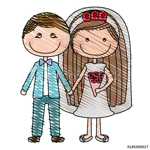 500x500 Color Pencil Drawing Of Caricature Groom With Formal Suit