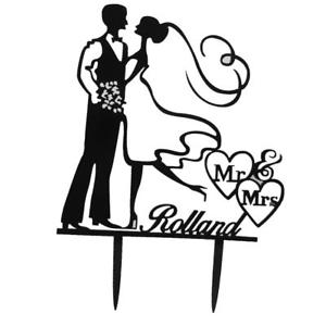 300x300 Acrylic Wedding Cake Decoration Mrampmrs Silhouette Groom Bride Cake