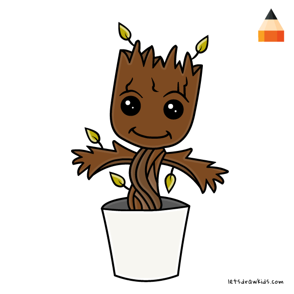 600x600 How To Draw Baby Groot Easy Drawing Step