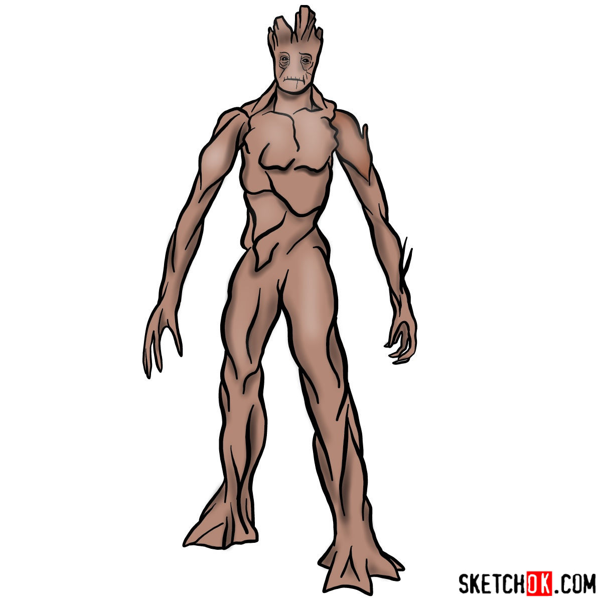 1200x1200 How To Draw Groot In Full Growth