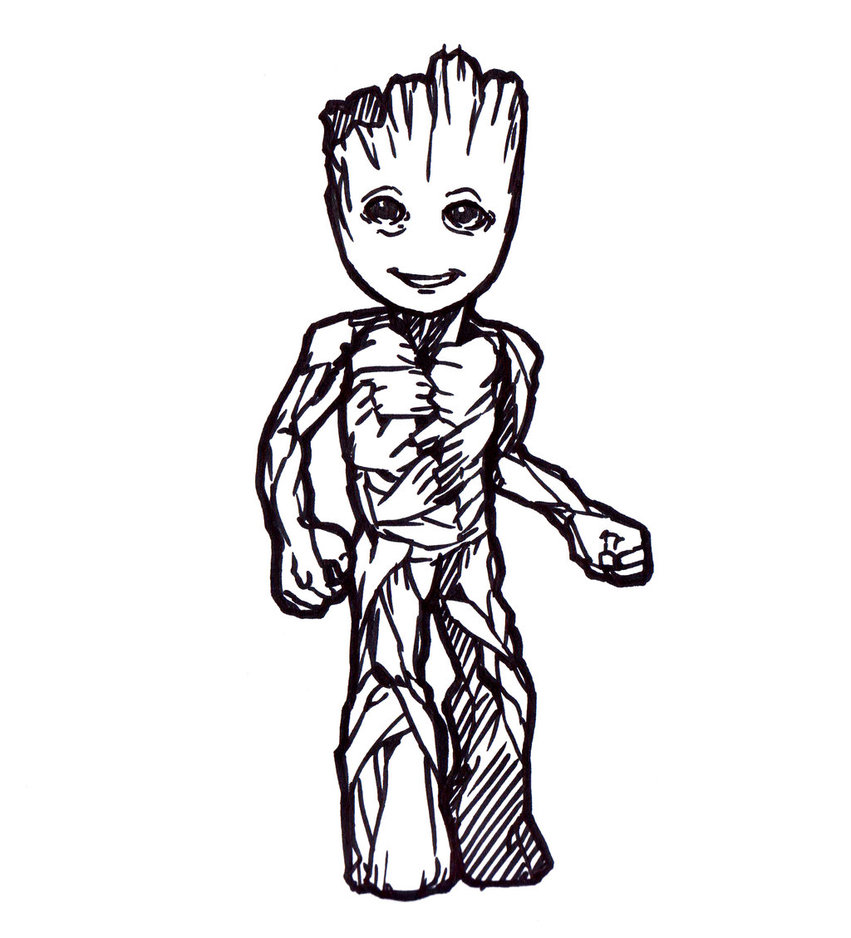 851x938 groot drawing dancing baby for free download