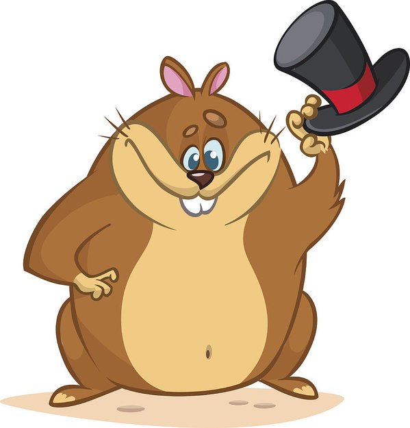 599x625 Vector Illustration For Groundhog Day Art Print