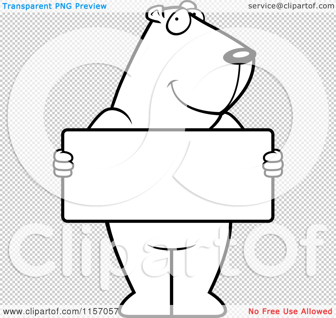 1080x1024 Cartoon Clipart Of A Black And White Groundhog Standing Upright