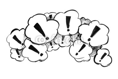 400x268 Black Brush And Ink Artistic Rough Hand Drawing Of Group Of Speech