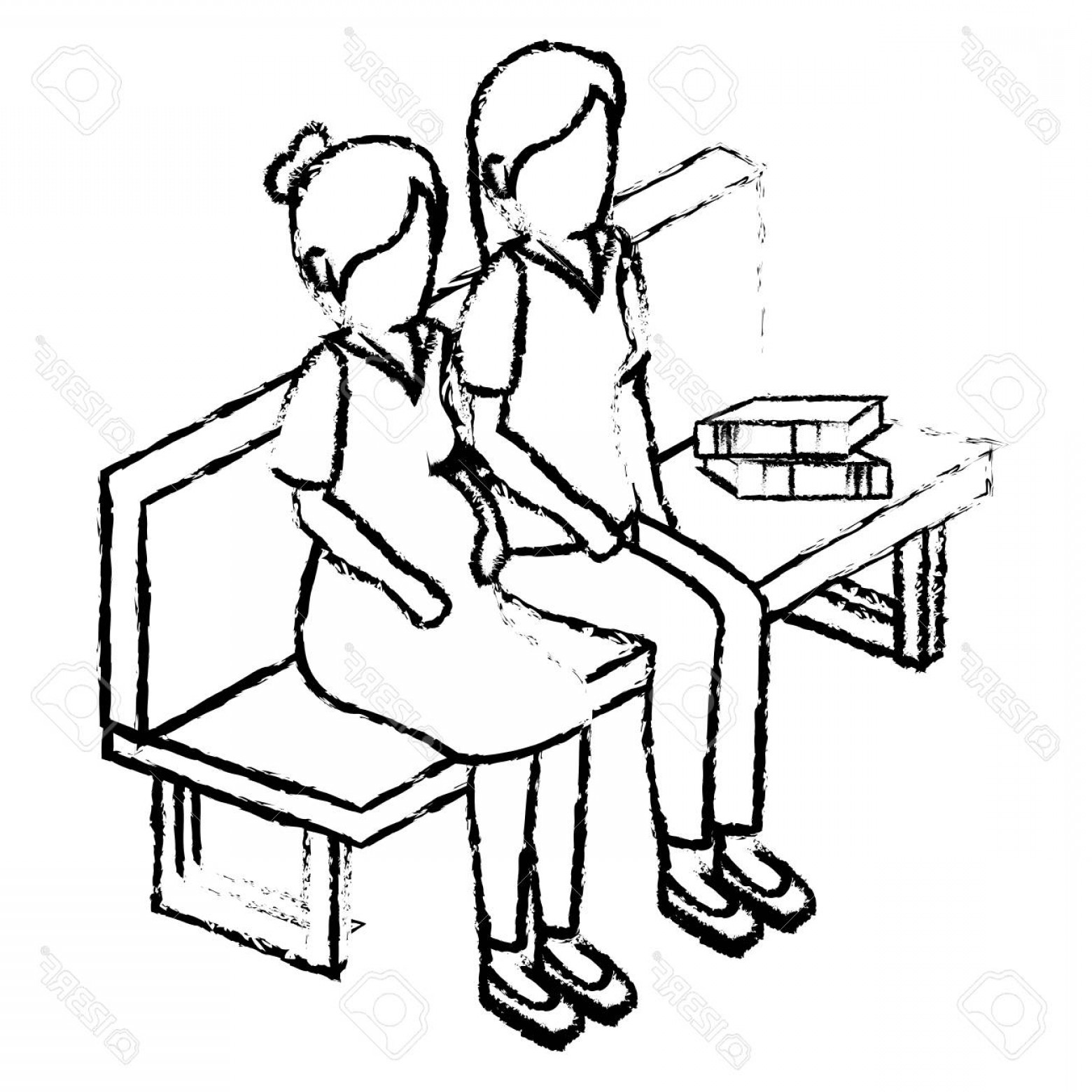 1560x1560 Photostock Vector Group Of People Sitting Vector Illustration