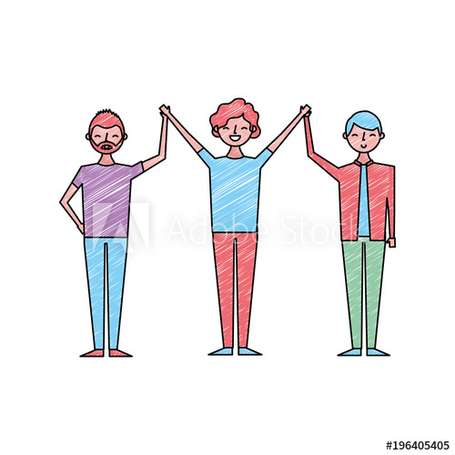 500x500 People Male Character Men Friends Holding Hands Vector