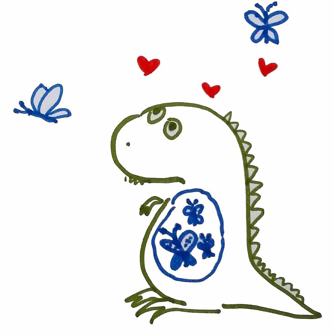 1080x1080 Dinosaur Illustration, Drawings