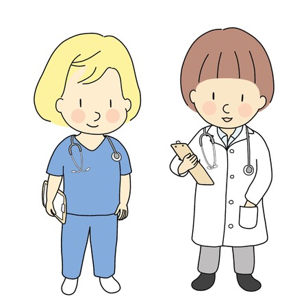 450x450 Vector Illustration Of Kid Professions, Doctor And Nurse What I