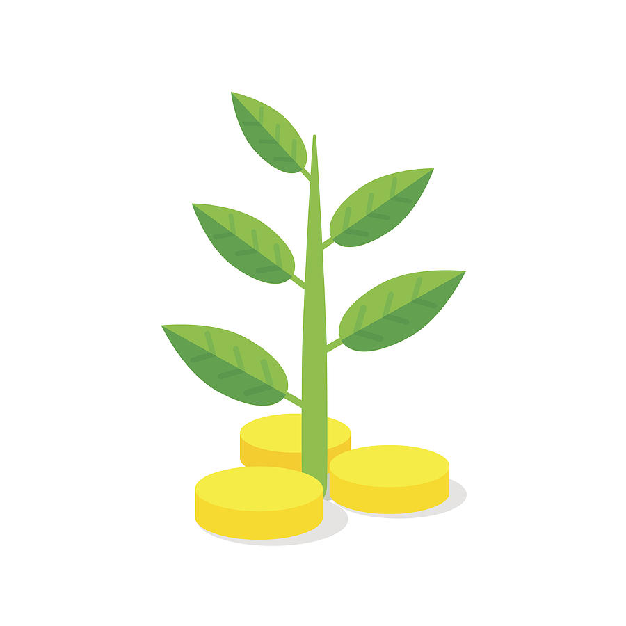 900x900 Investments Icon Plant Growing On Coins
