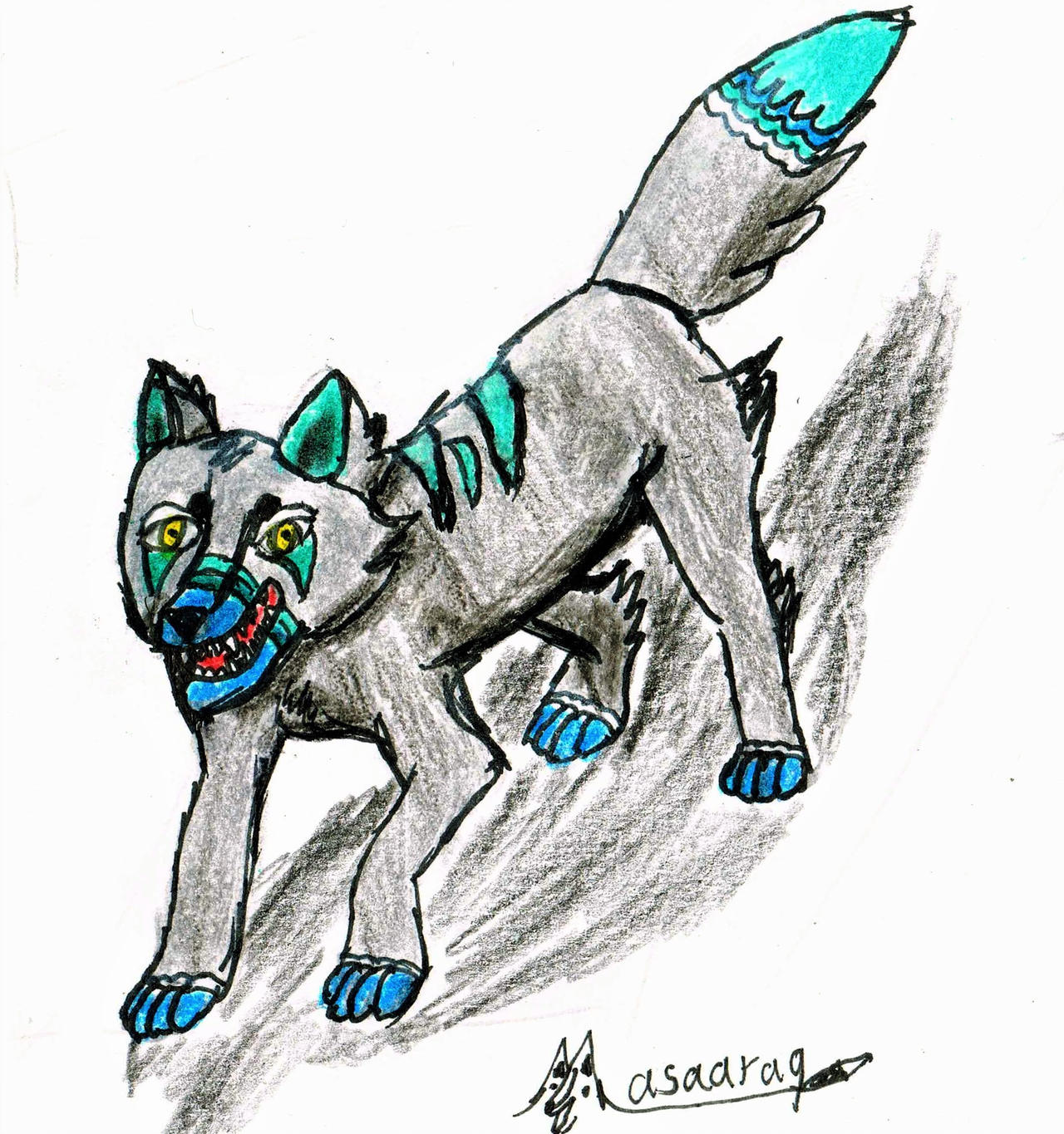 1280x1365 Commision Growling Wolf Oc