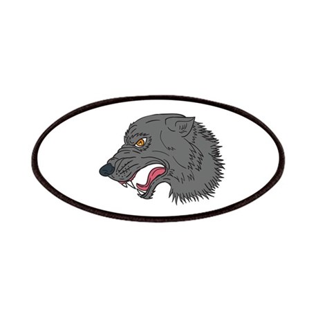 460x460 Growling Wolf Patches