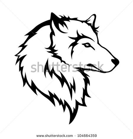 450x470 Wolf Growling Face Line Drawing