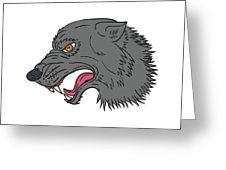 226x170 Grey Wolf Head Growling Drawing Digital Art