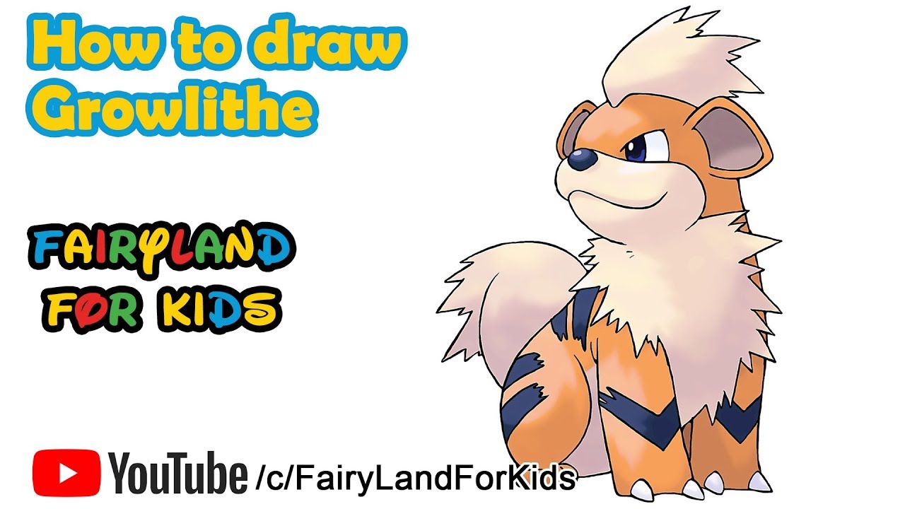 1280x720 How To Draw Growlithe Pokemon Fairyland For Kids