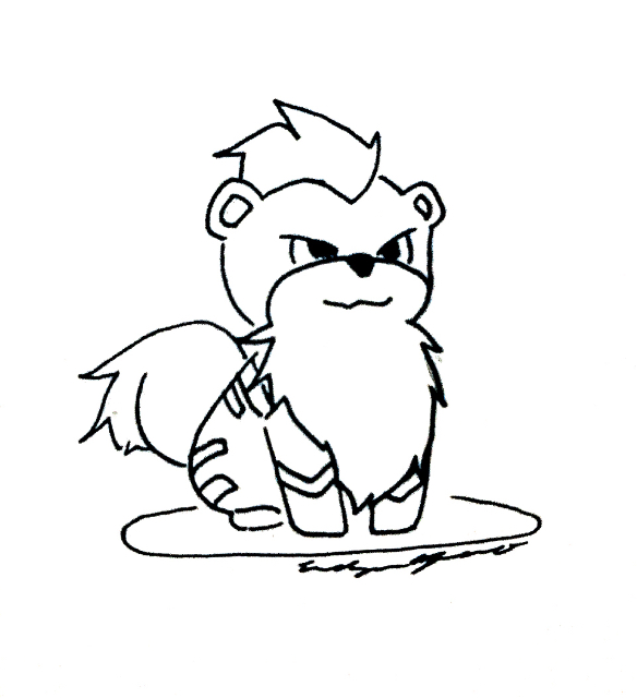 584x640 Doodle Cute Firetype Growlithe Pokmon