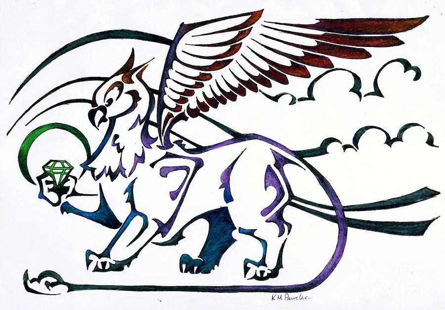 900x626 greedy gryphon drawing