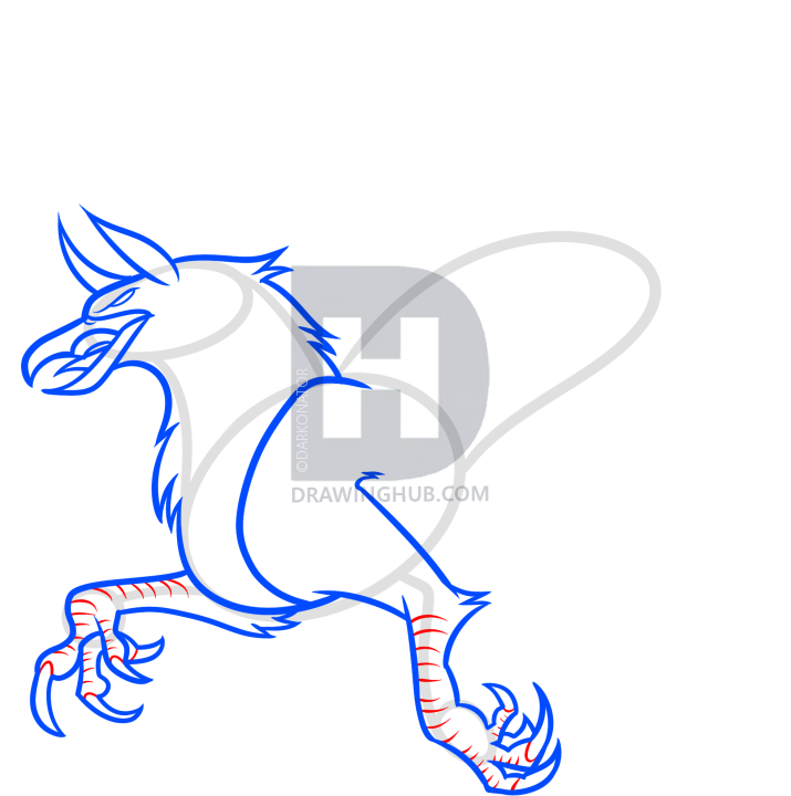 715x720 how to draw a flying gryphon, step