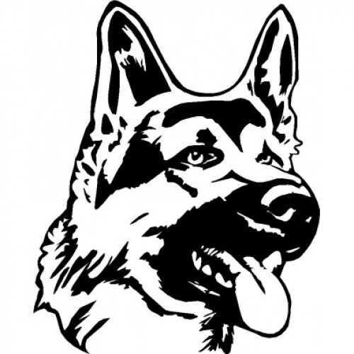 500x500 German Shepherd Dog Sticker Graphic Decal