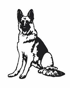 240x300 German Shepherd Sitting Vinyl Decal Sticker Car Phone Laptop Cup